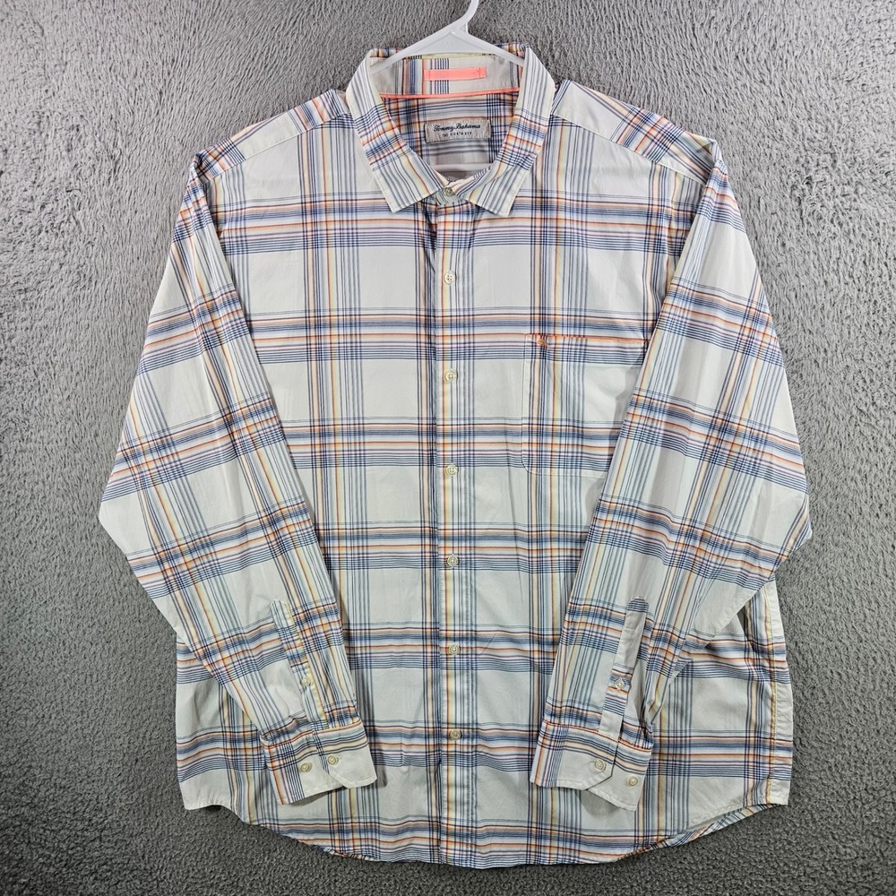 Tommy Bahama Siesta Key Mens XXL Plaid Long Sleeve Button Down Shirt Multi-Color